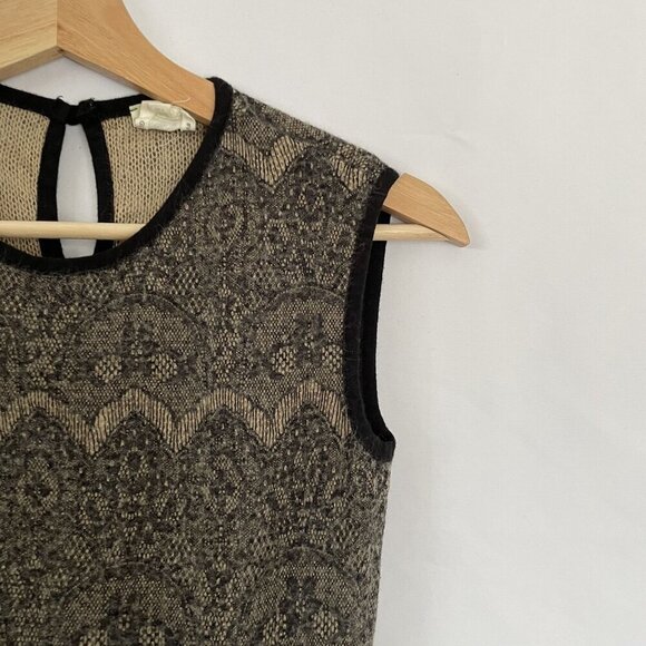 Weston Wear Anthropologie boho black tan knit dress women's size XS sleeveless - Picture 2 of 12